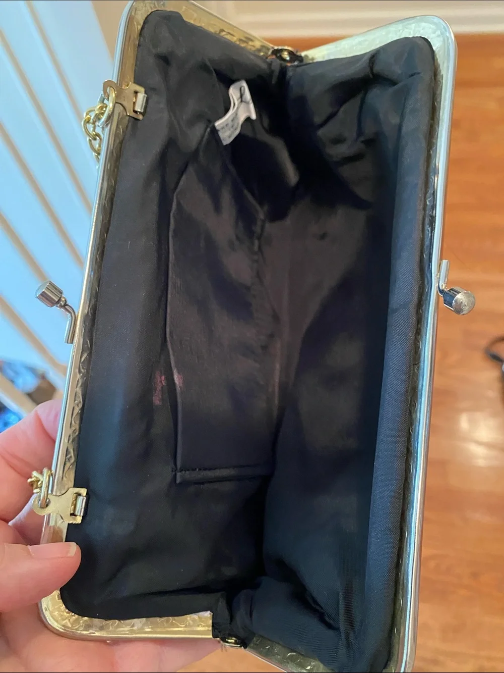 Black Velvet Kiss-Lock Evening Clutch